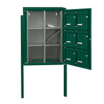 Bloc collectif Leabox  2x3  grade 3  simple face  extérieur  fixation sur pieds à sceller  vert mousse ral 6005 finition brillante