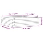 vidaXL Jardinière 90x90x23 cm bois de pin massif