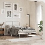 vidaXL Cadre de lit métal sans matelas et tête de lit blanc 120x190 cm