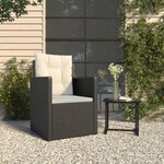 vidaXL Fauteuil de jardin avec coussins Noir Résine tressée