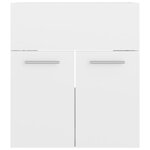 vidaXL Armoire d'évier lavabo intégré blanc brillant bois d'ingénierie