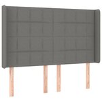 vidaXL Sommier à lattes de lit matelas LED Gris foncé 140x190 cm Tissu