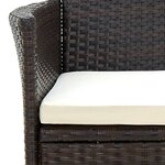 vidaXL Chaises de jardin avec coussins lot de 2 Résine tressée Marron