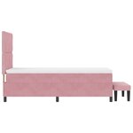 vidaXL Lit Box Spring avec Matelas & Banc Rose 100x200 cm Velours