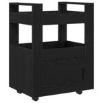 vidaXL Chariot de cuisine Chêne noir 60 x 45 x 80 cm Bois d'ingénierie
