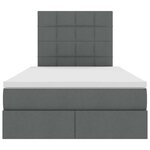 vidaXL Lit de Rangement Gris foncé 120 x 190 cm Cuir synthétique