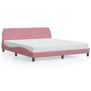 VidaXL Cadre de lit avec tête de lit Dover rose 180x200cm velours