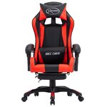 vidaXL Fauteuil de jeux vidéo et repose-pied Rouge et noir Similicuir