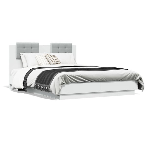 vidaXL Cadre de lit sans matelas blanc 135x190 cm