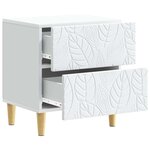 vidaXL Table de chevet 2 pc Blanc 43 x 34 5 x 48 cm Bois d'ingénierie