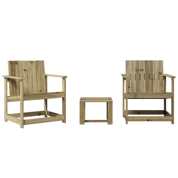 vidaXL Salon de jardin 3 Pièces bois de pin imprégné