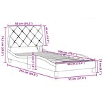 vidaXL Cadre de lit avec LED sans matelas marron foncé 90x200 cm tissu