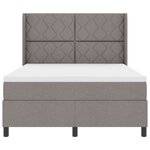 Lit Box Spring vidaXL avec matelas et LED Taupe 140x200 cm en tissu