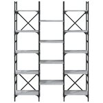 vidaXL Bibliothèque sonoma gris 127 5x28 5x172 5 cm bois d'ingénierie
