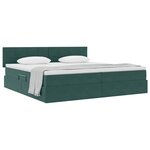 vidaXL Lit de Rangement avec matelas Vert foncé 200 x 200 cm Velours