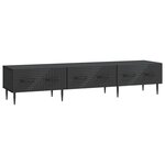 vidaXL Meuble TV avec tiroir Noir 147 x 34 5 x 30 cm Bois d'ingénierie