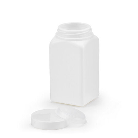 Pot plastique carré blanc opaque à large ouverture 250 ml (lot de 100)