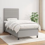vidaXL Sommier à lattes de lit avec matelas Gris clair 80x200 cm Tissu
