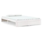 vidaXL Cadre de lit Blanc Bois massif 140x190 cm