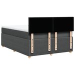 vidaXL Sommier à lattes de lit avec matelas Gris foncé 160x200cm Tissu