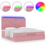 vidaXL Cadre de lit ottoman avec matelas rose 160x200 cm velours