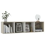 Vidaxl bibliothèque/meuble tv blanc et chêne sonoma 143 x 30 x 36 cm
