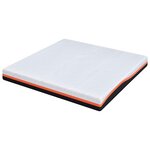 vidaXL Matelas Blanc  Gris 200 x 200 cm Mousse