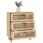 vidaXL Buffet Marron 60x30x70 cm Bois de pin massif et rotin naturel