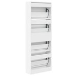 vidaXL Armoire à chaussures blanc 60x21x163 5 cm bois d'ingénierie