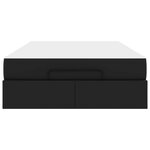 vidaXL Cadre de lit avec matelas avec matelas 2 Pièces Noir PVC