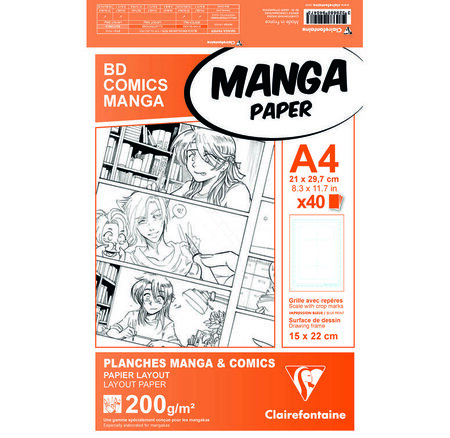 Manga Etui BD/Comic A4 40F G.6C 200g CLAIREFONTAINE