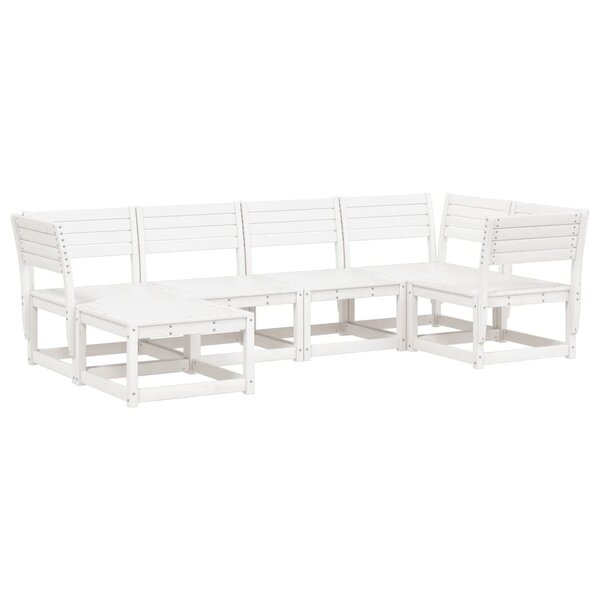 vidaXL Salon de jardin 6 Pièces blanc bois de pin massif