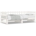 vidaXL Lit coulissant sans matelas blanc 2x(80x200) cm Bois massif