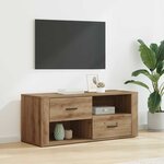 vidaXL Meuble TV Chêne artisanal 100 x 35 x 40 cm Bois d'ingénierie