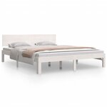 vidaXL Cadre de lit Blanc Bois de pin massif 160x200 cm
