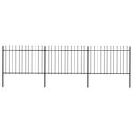 vidaXL Clôture de jardin avec dessus en lance Acier 5 1 x 1 2 m Noir