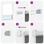 vidaXL Store enrouleur occultant blanc cassé 105x210 cm largeur tissu