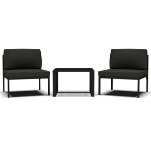 vidaXL Jeu de canapés de jardin 3 Pièces et coussins Aluminium Anthracite