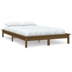 vidaXL Cadre de lit sans matelas marron miel 140x190 cm bois massif