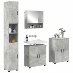 vidaXL Ensemble de mobilier de salle de bain 4 Pièces Gris béton