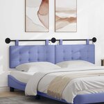 vidaXL Tête de lit suspendue Avec lumière LED Bleu denim Tissu
