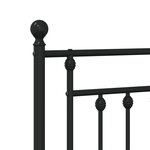 vidaXL Cadre de lit métal avec tête de lit/pied de lit noir 107x203 cm
