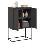 vidaXL Buffet haut noir 68 5x38 5x107 cm acier