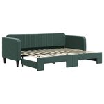 vidaXL Lit de jour avec gigogne sans matelas vert foncé 80x200 cm
