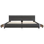 vidaXL Cadre de lit avec LED Anthracite Similicuir 180x200 cm