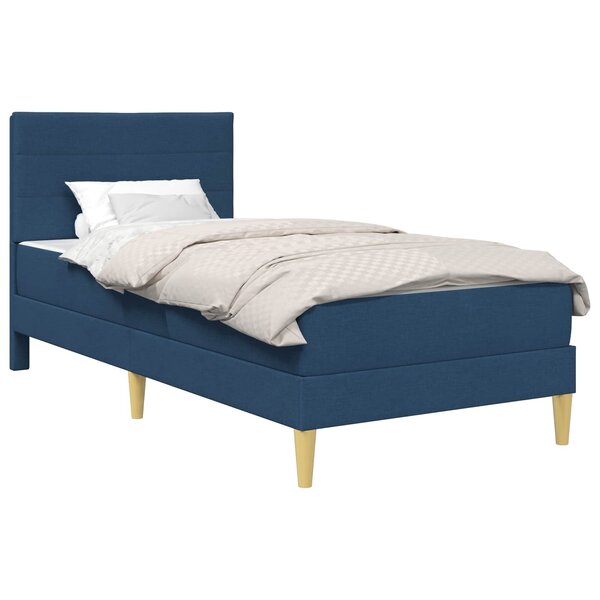 vidaXL Cadre de lit Bleu 90 x 190 cm Polyester