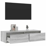 vidaXL Meuble TV avec lumières LED sonoma gris 100X35 5x25 cm