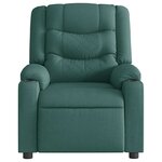 vidaXL Fauteuil inclinable électrique Vert foncé Tissu