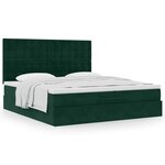 vidaXL Cadre de lit ottoman avec matelas vert foncé 200x200 cm velours