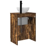 vidaXL Meuble de salle de bain avec évier Chêne fumé 54 x 35 x 83 cm